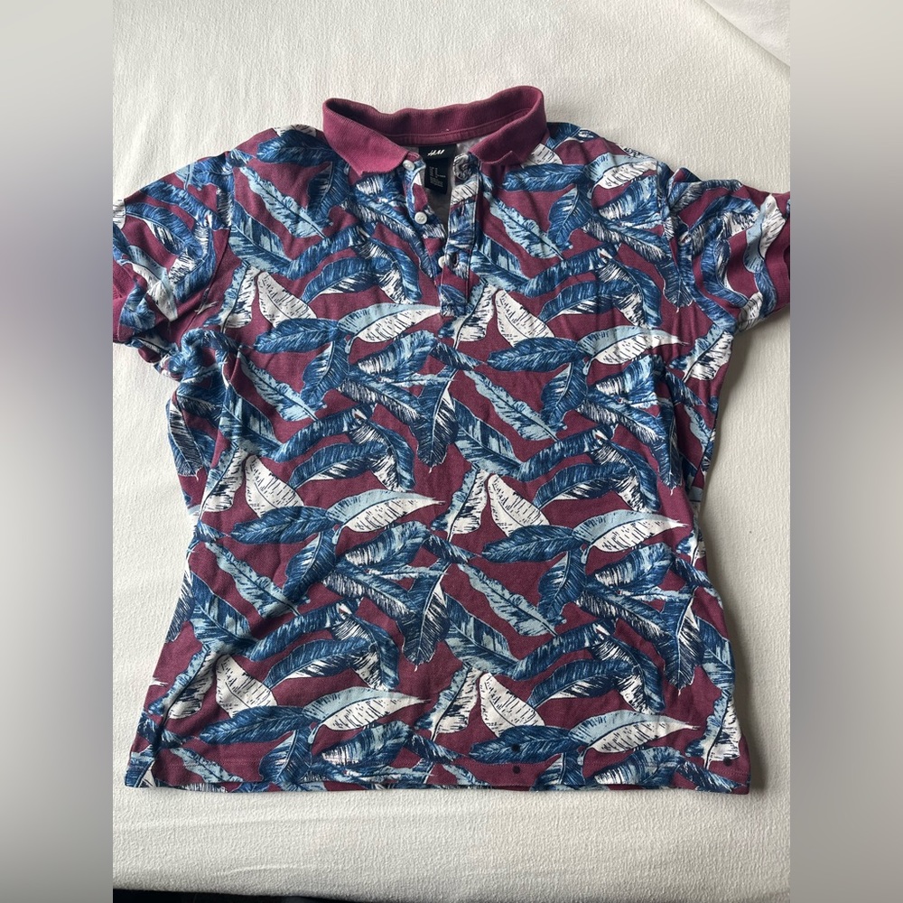 H&M polo shirt. Fun pattern!